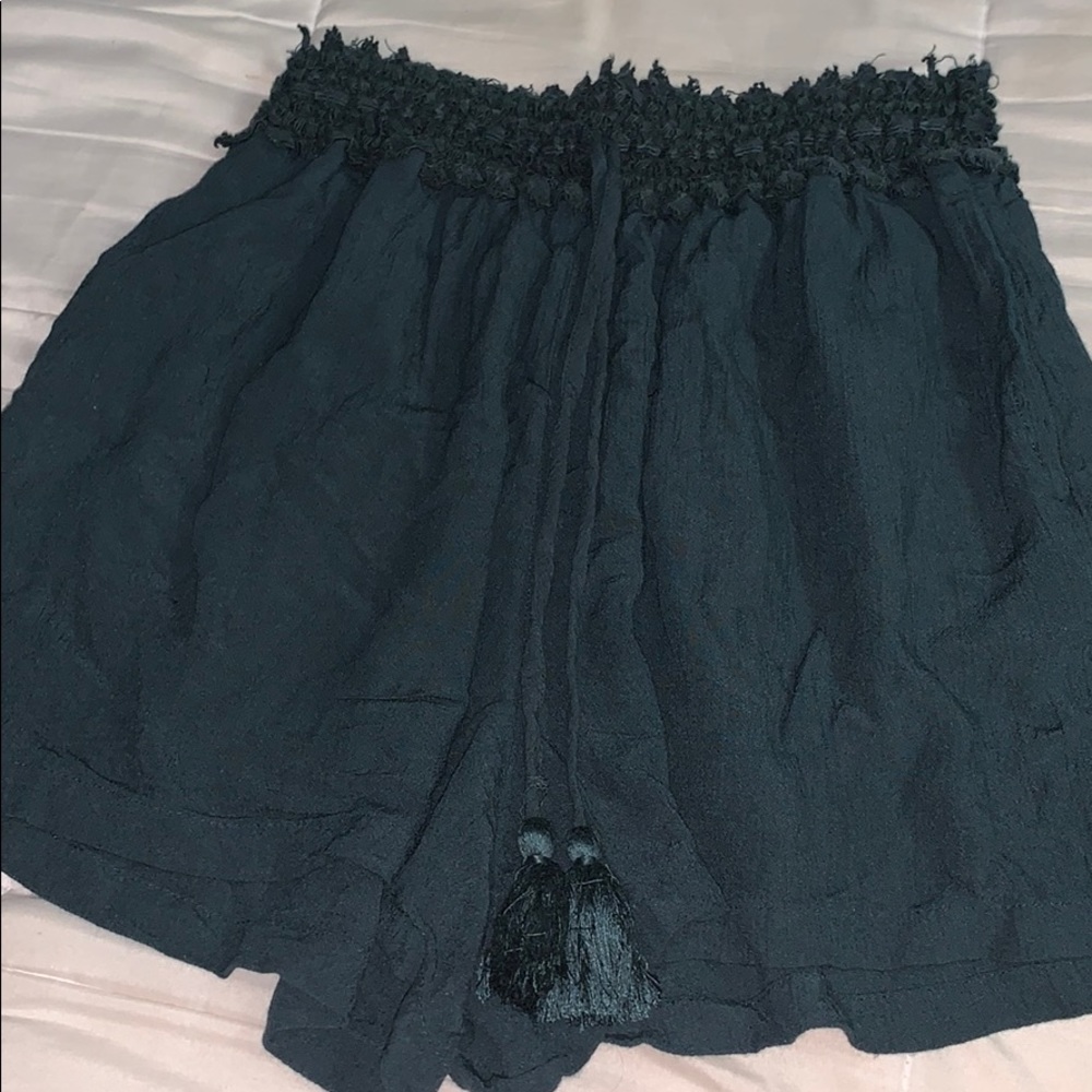 Dark Green Flowy American Eagle Shorts